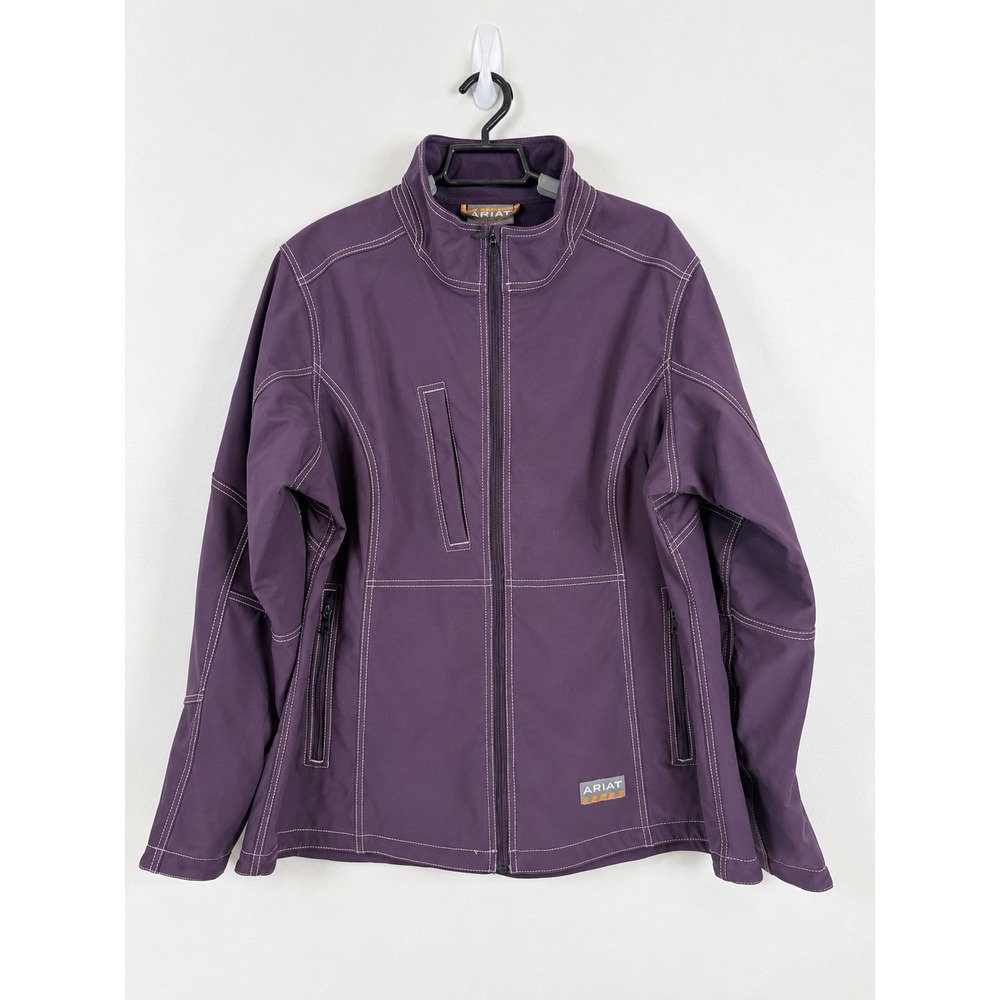 Ariat Jacket Women's 1X Rebar Stretch Canvas Softshell Workwear Gorpcore Purple